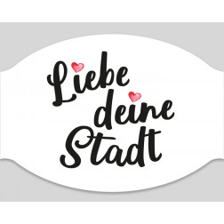 Papier-Einwegmaske "Liebe Deine Stadt Herzchen"